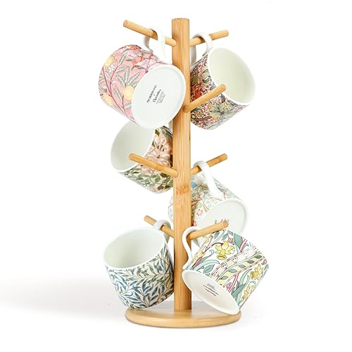 8 Hooks Large Capacity Mug Holder Tree, Bamboo Mugs Trees
