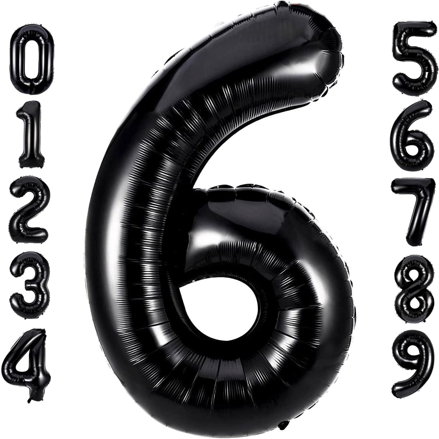 40 Inch Large Black Number 6 Balloon Extra Big Size Jumbo Digit Mylar Foil Helium Balloons for Birthday Party Celebration Decorations Graduations Wedding Anniversary Baby Shower Supplies Photo Shoot