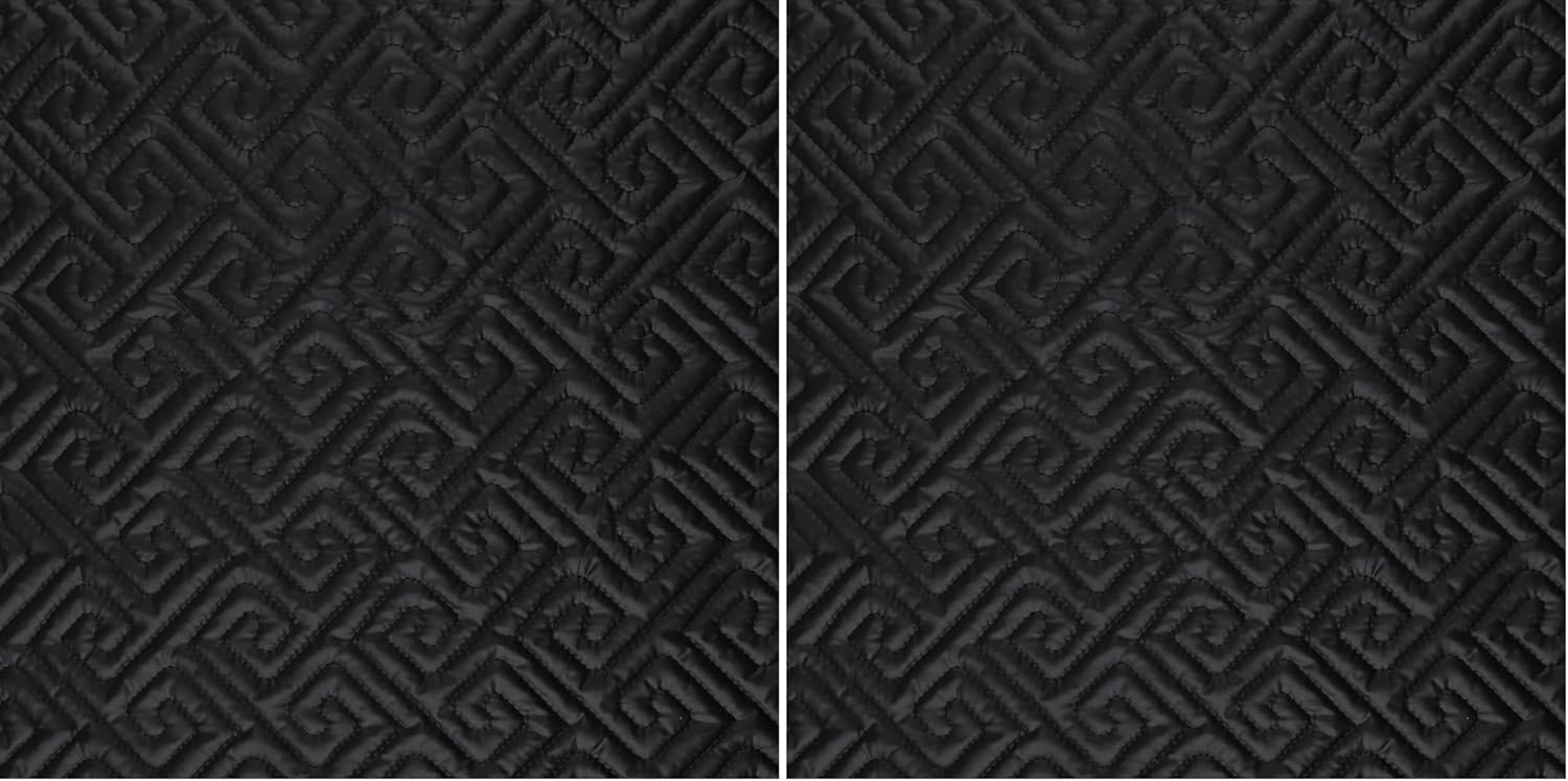 Mook Fabrics Quilted Poly Swirl W/R 5 OZ, Black Cut by The Yard