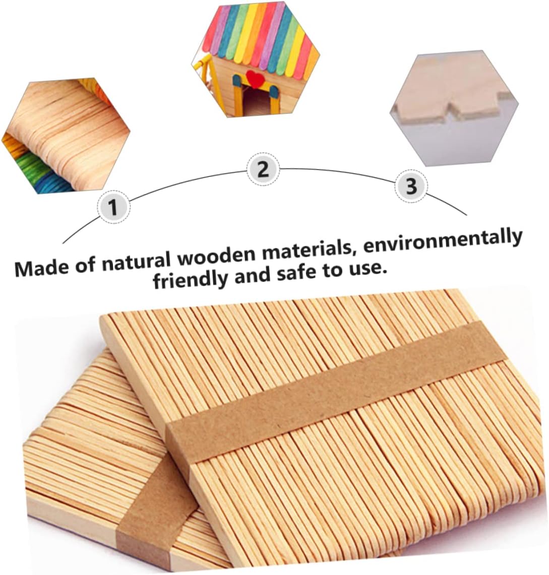 250Pcs Wooden Ice Cream Sticks for DIY Crafts, School Projects and Teachers