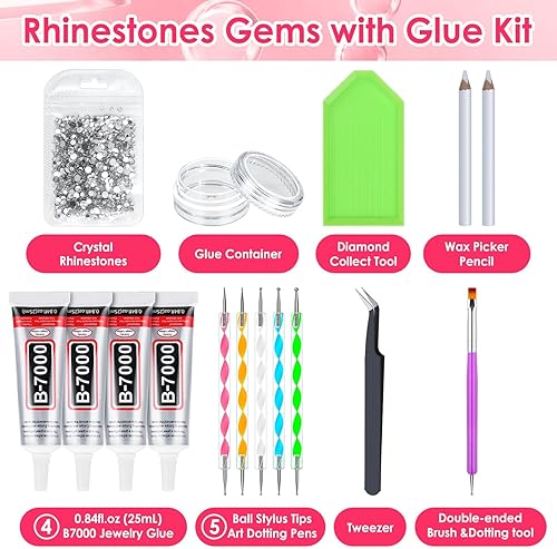 Miniatura 2 de B7000 - Pegamento transparente con punta de precisión, 4 piezas de 0.8 fl oz (0.8 fl oz), pegamento de gema de perlas de joyería, adhesivo