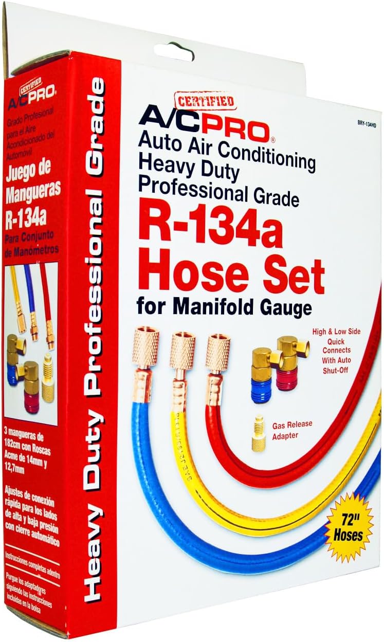 InterDynamics Certified A/C Pro R-134a Hose Set for Manifold Gauge