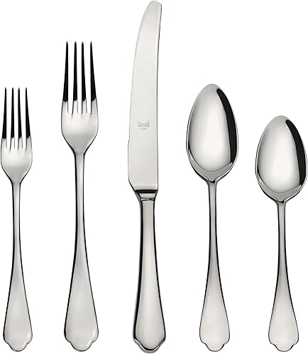 Miniatura 1 de MEPRA 106422020 Dolce Vita - Juego de cubiertos duraderos de acero inoxidable 18/10 estilo americano de 20 piezas para comedor fino, apto para