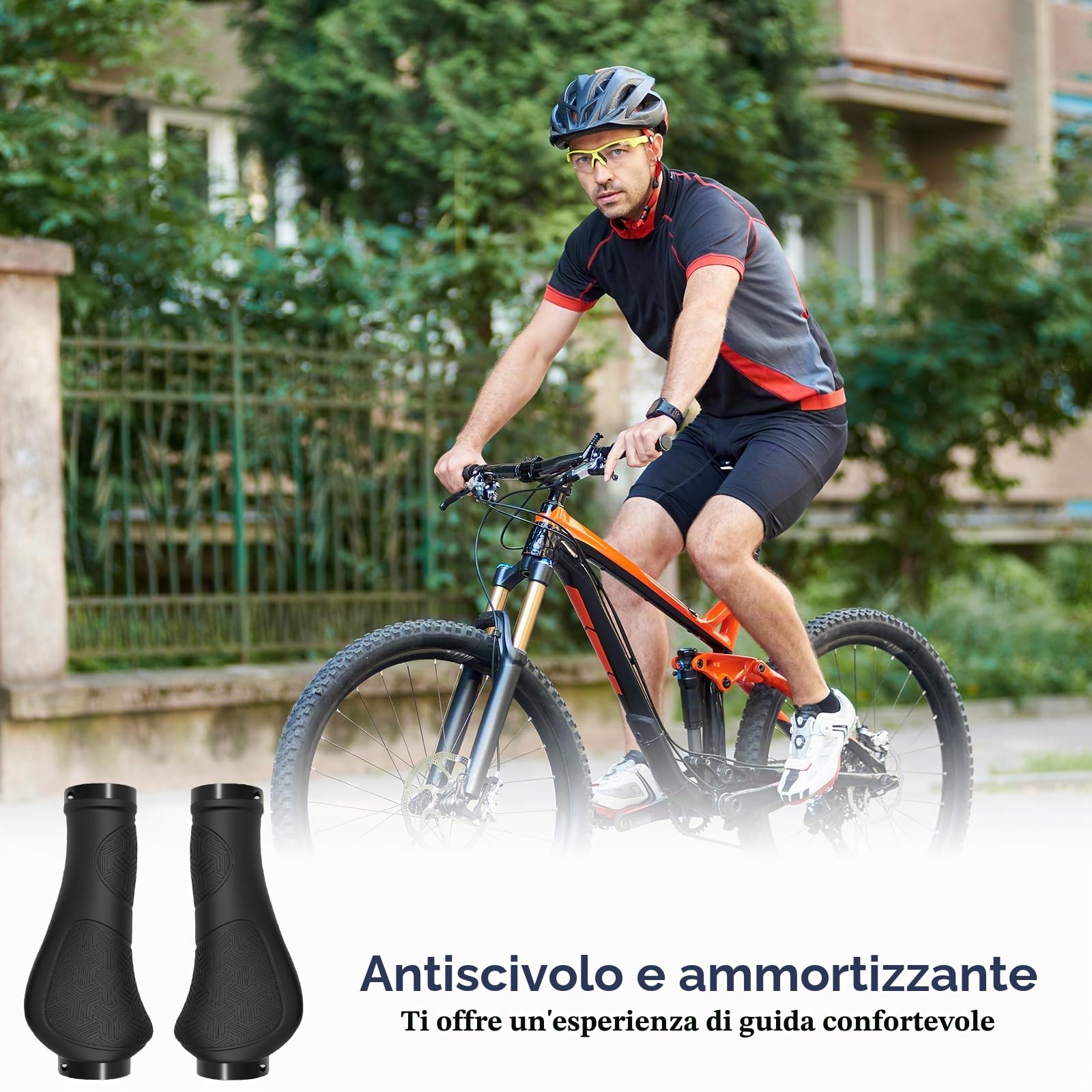 Impugnature per Biciclette, Manopole Bici Ergonomici,Manubrio Bici Antiscivolo
