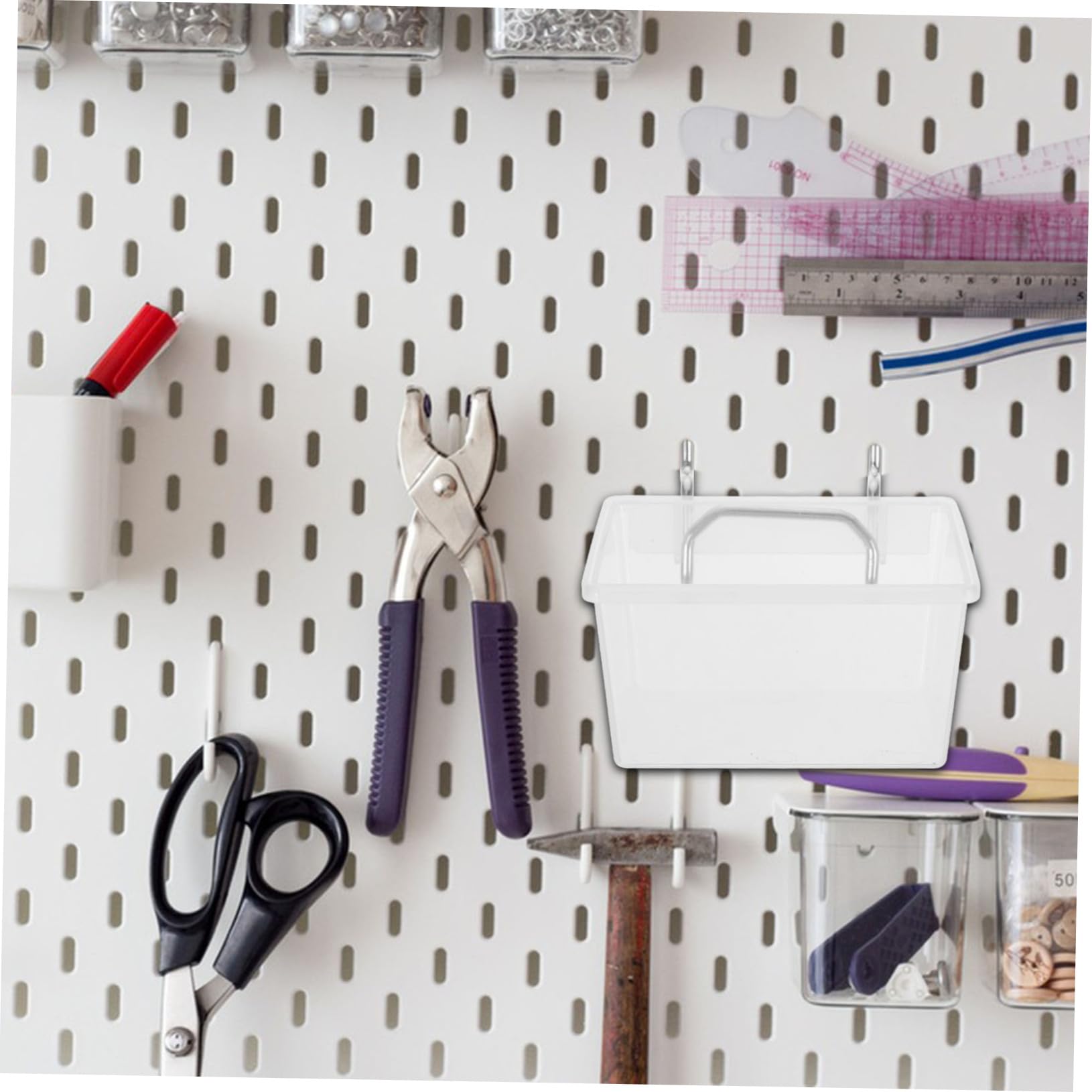 KONTONTY 10pcs Hardware Storage Box Pegboard Organizer Pegboard Bins Garage Organization Bins Pegboard Hook Storage Bins for Nails and Screws Peg Board Accessories Peg Board Basket
