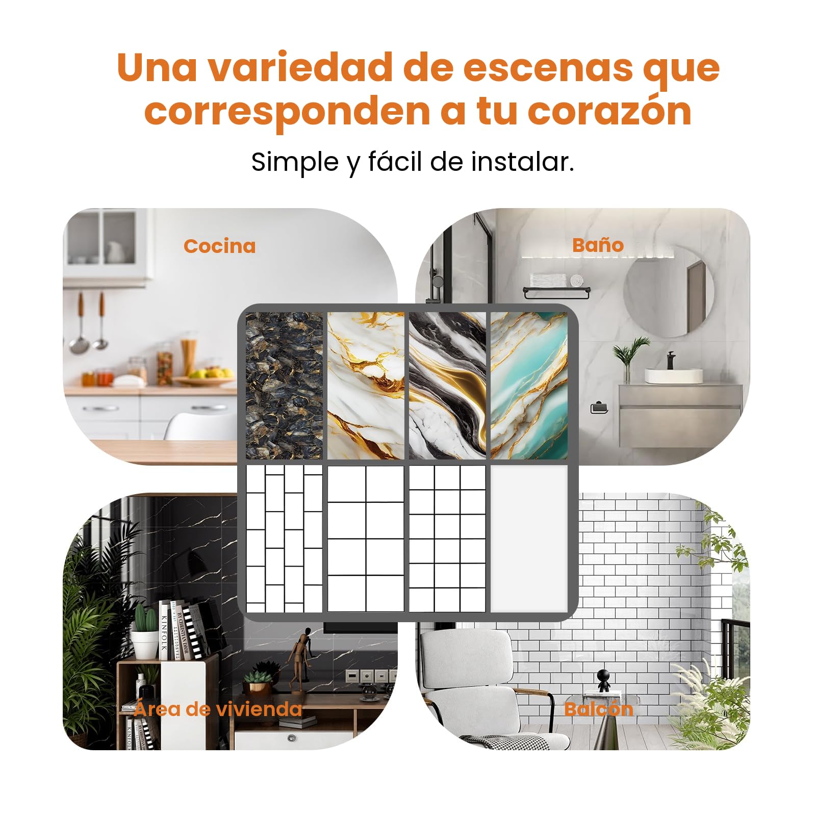 Revestimiento de pared autoadhesivo, 10 unidades 60×30cm pegatinas para azulejos, respaldo de cocina de PVC, paneles de pared autoadhesivos, impermeables y resistentes al aceite Tile Sticker para