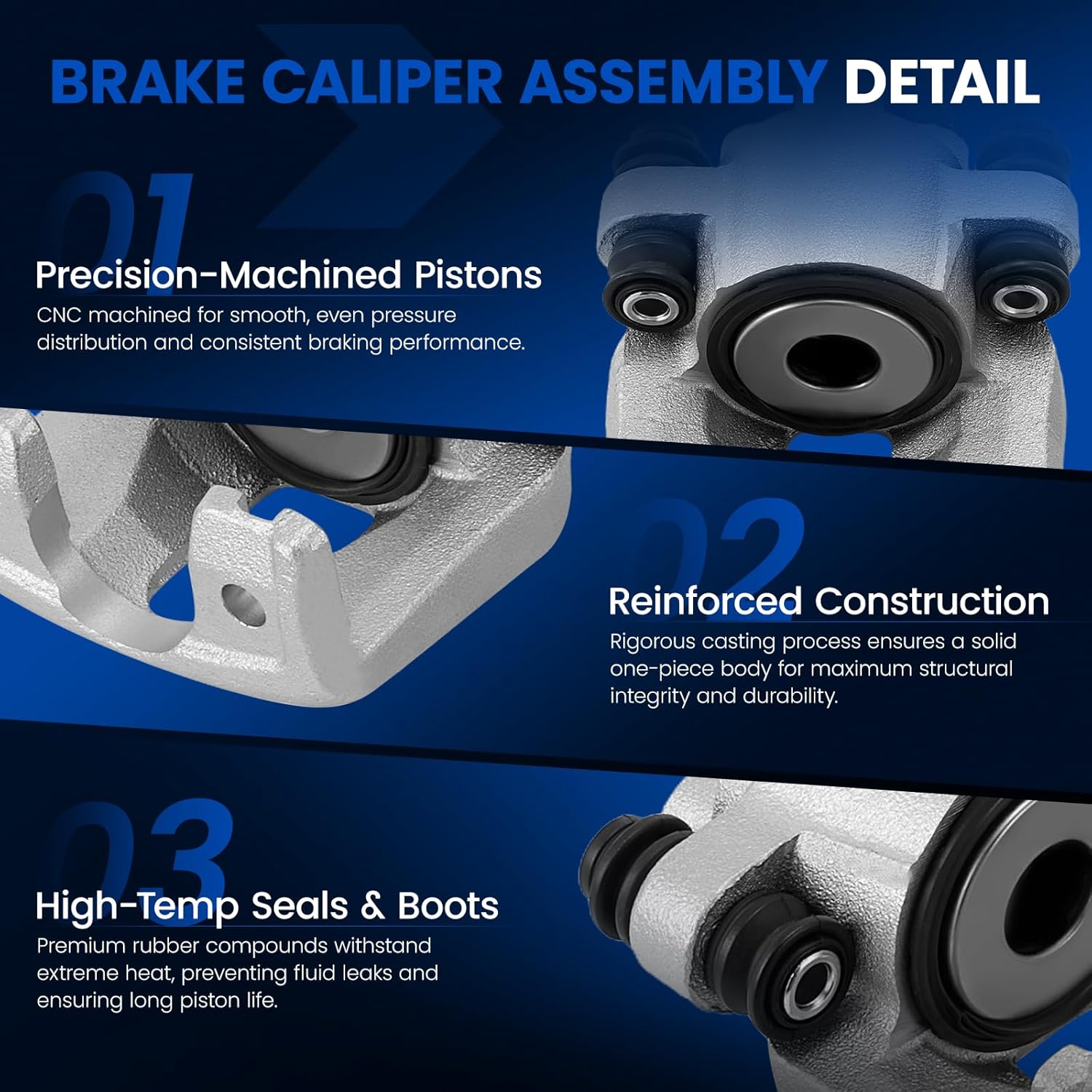 Rear Brake Caliper Assembly Replaces for 184679 184678, Compatible with Ford Expedition F-150 F-250 4.6L 5.4L, Compatible with Lincoln Navigator 99-02 5.4L, for Town Car 03-11 4.6L