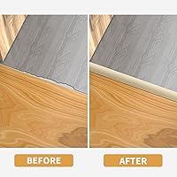 Vista 6 de Tira de transición de piso, tiras de transición de vinilo autoadhesivas de 3.3 pies, tira divisora de suelo de madera a azulejos, para unir huecos