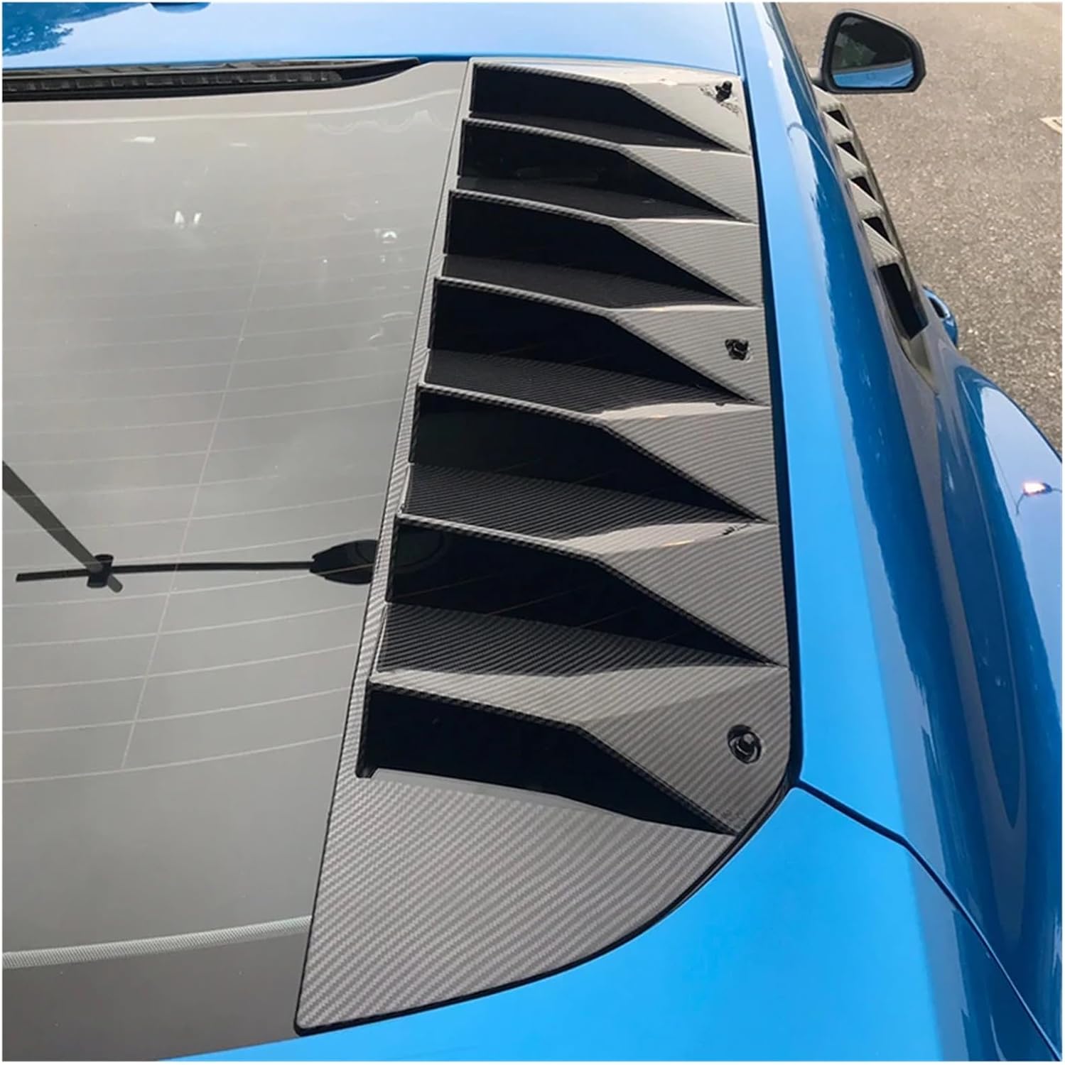 Rear Window Louvers Sunshade Plate Compatible for Ford Mustang 2015-2023 Roadblock Sports Style PP Material Auto External Parts Body Kit(Matt Black)