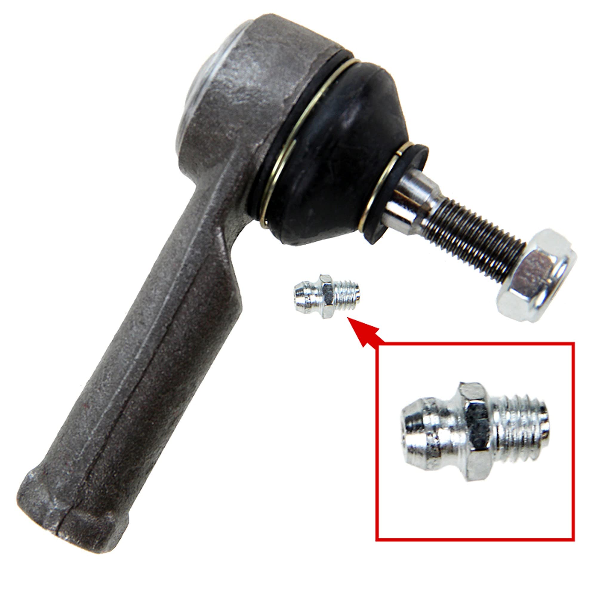 BESTPRICE 2x tiranti anteriori destro e sinistro, 2x estremità dei tiranti anteriori destro e sinistro, 1x set di cuffie per lo sterzo, compatibile con RENAULT CLIO II (BB_, CB_), KANGOO (KC0/1_)