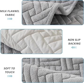 GKXLH New Sofa Cover Washable - Soft Milk Flannel Sofa Covers 1 2 3 Seater, Non-Slip Sofa Slipcovers, Couch Covers for Sectional Sofa, Corner Couch Cover L Shape Furniture Protector (Light Grey,70x90)