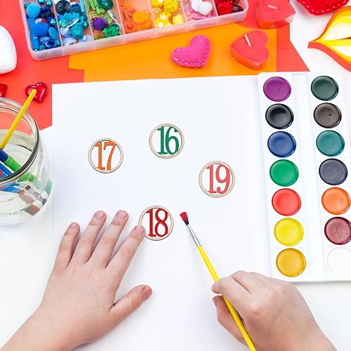 Miniatura 7 de Amosfun 1-30 piezas de madera con forma de número, adornos de madera sin terminar, adornos para manualidades, decoración del hogar, 30 unidades