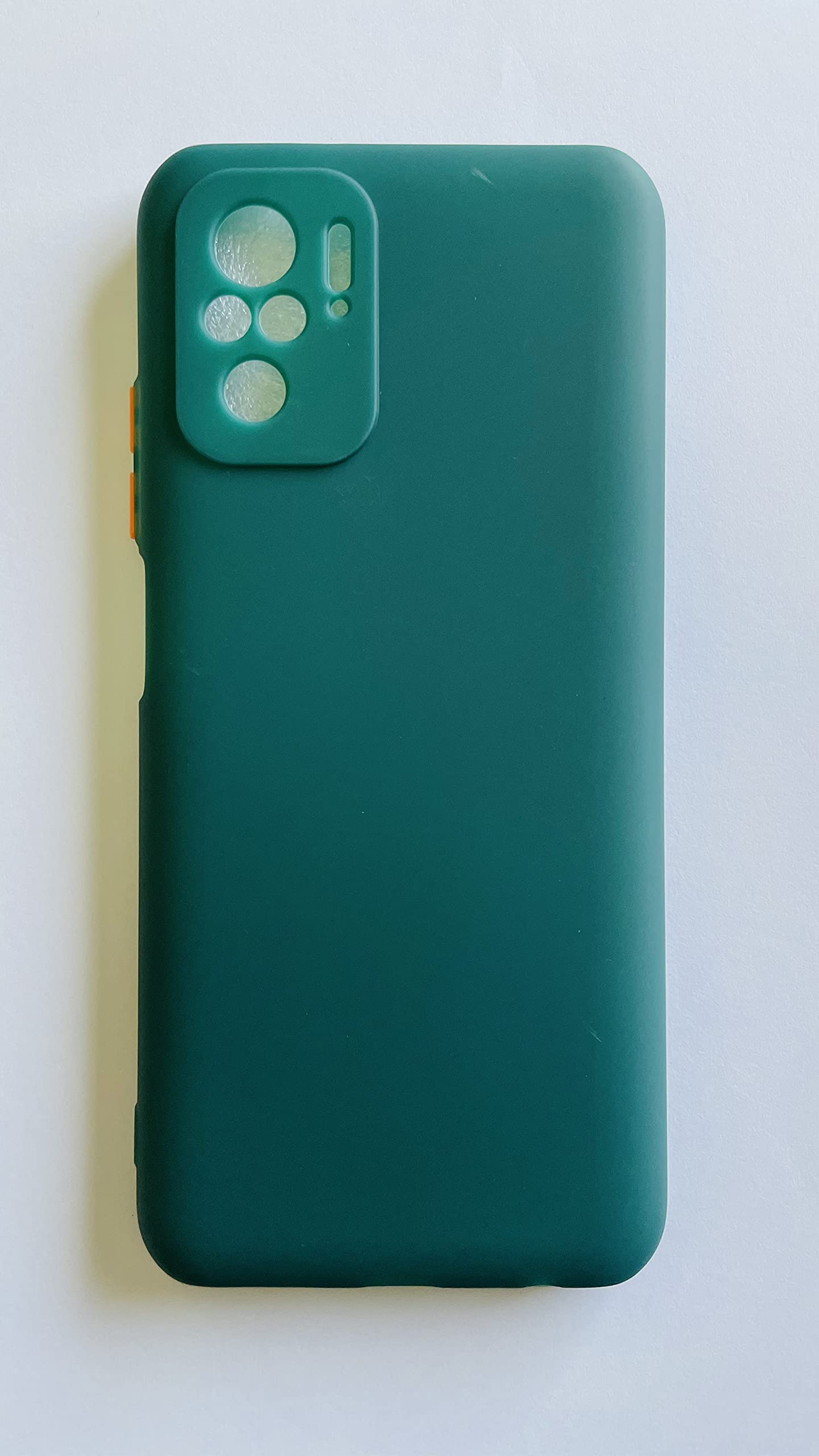 Muzz Redmi Note 10 Case Cover Rubberised Matte Soft Silicone TPU with Camera Protection Flexible Back Case Cover for Redmi Note 10 (GREEN)