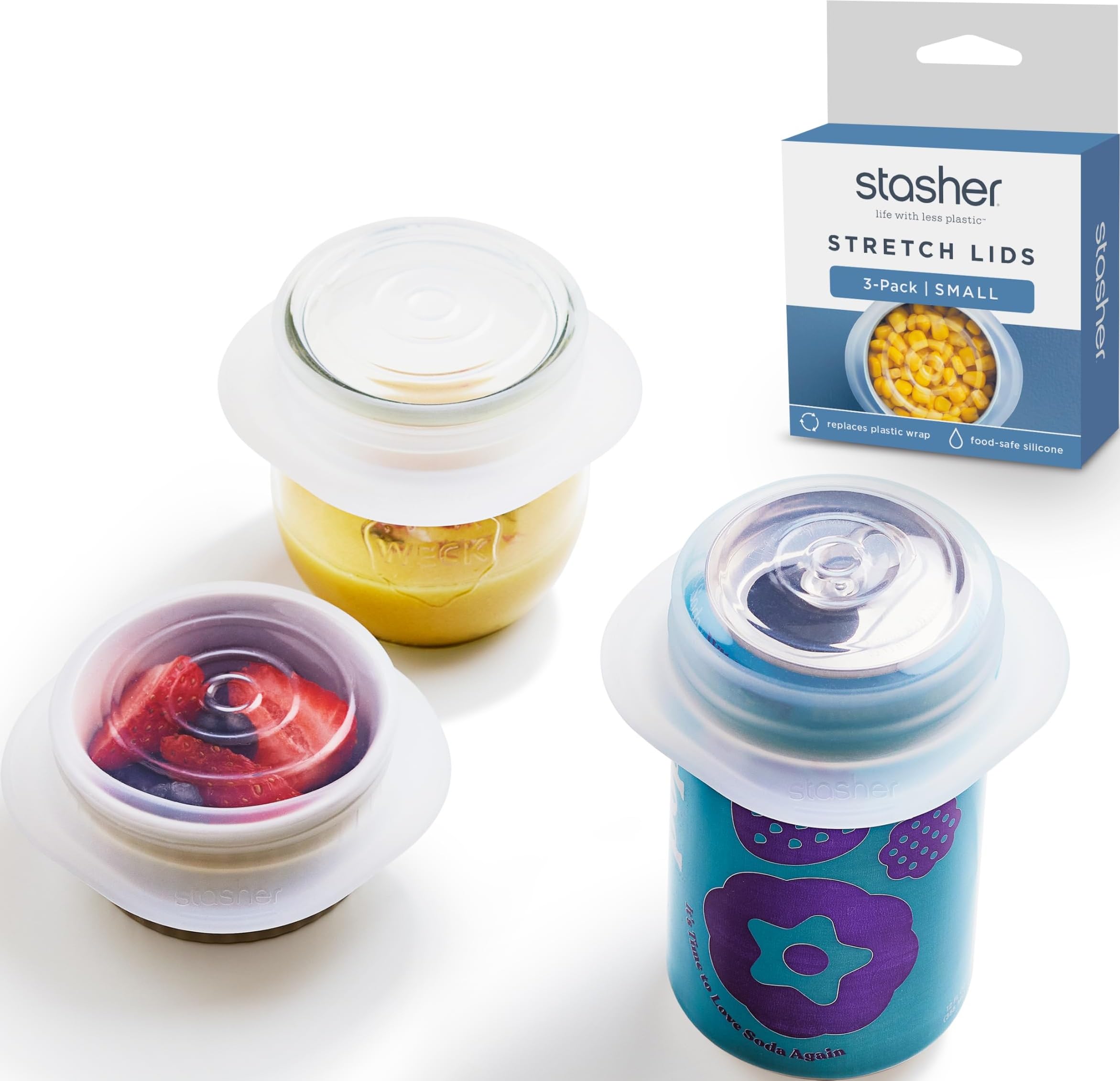 Stasher Silicone Lids - Reusable Food Covers -11