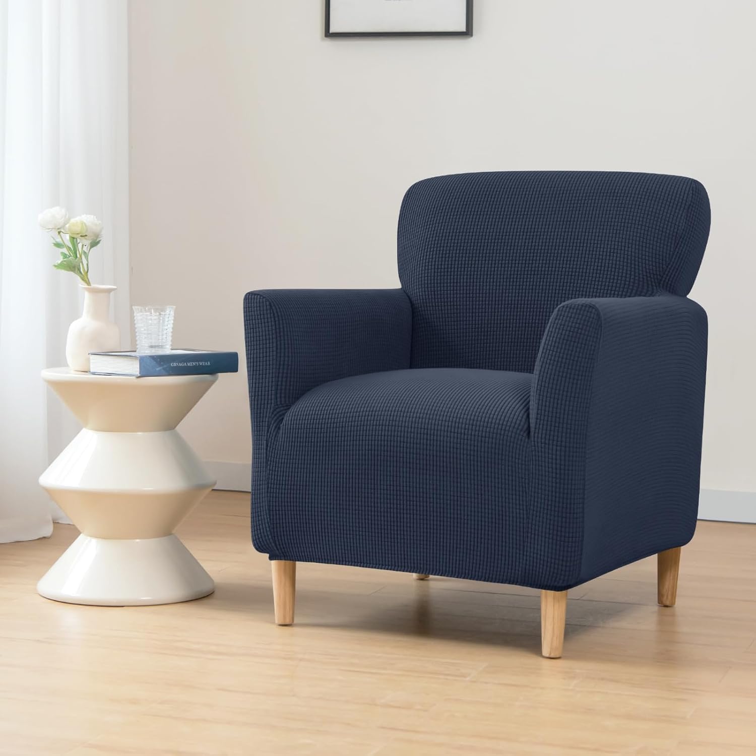 HAOYONG Banquet Armchair Slipcover Stretch Jacquard Chair Covers 1-Piece Armchair Sofa Covers Soft Arm Chair Cover Removable Washable Single Couch Covers Furniture Protector for Living Room