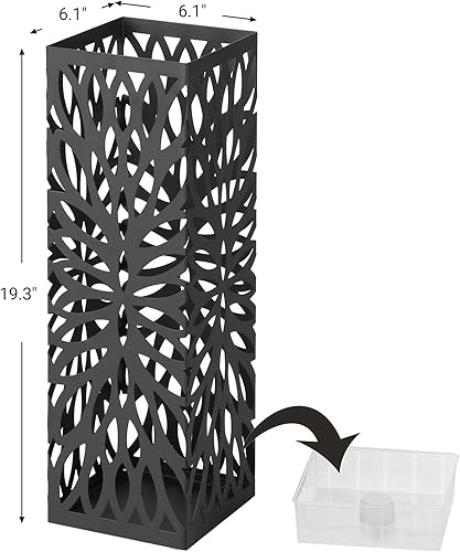 Vista 5 de SONGMICS soporte para paraguas, metálico, cuadrado, que se para solo, organizador de paraguas ULUC48B