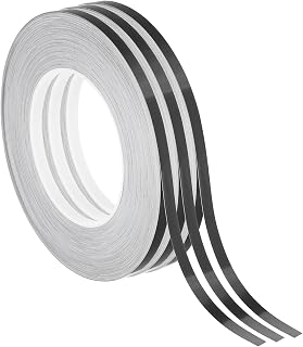 PATIKIL Metalized Polyester Film Tape 1/4 Inch x 55 Yards, 3 Pack Metallic Decor Tape Glossy Black Adhesive Mirror Tape for Detailing Accent Wall Graphic Arts Boat Trim Walls