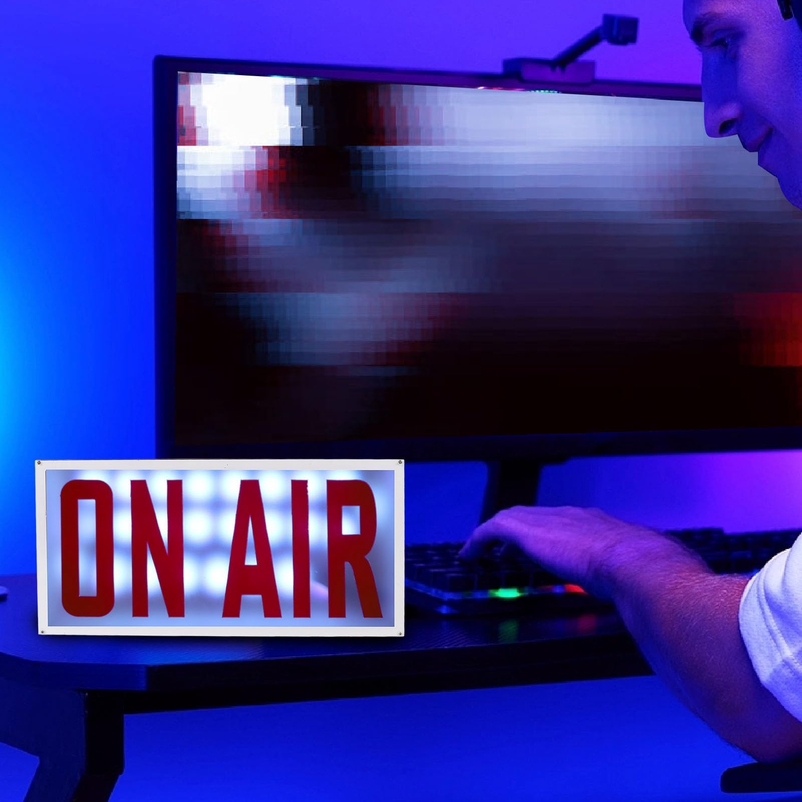 Bewinner On Air Neonschild für Live-Streaming, USB-betriebenes LED-Licht mit Fernbedienung, 12 Farben, Wandmontierbar, Kompakte Größe für Studiodekoration