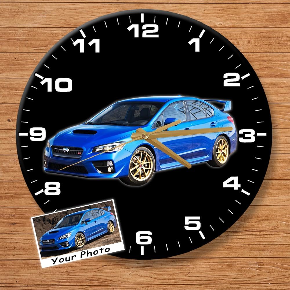 Personalized Photo Drift Car Drifting Car Wall Clock for Drifting Lovers, 12 Inch MFD Acrylic Clock, JDM Car Decor, Drifting Gifts, V8 Engine car, Sports Car Gifts (Wall Clock1)