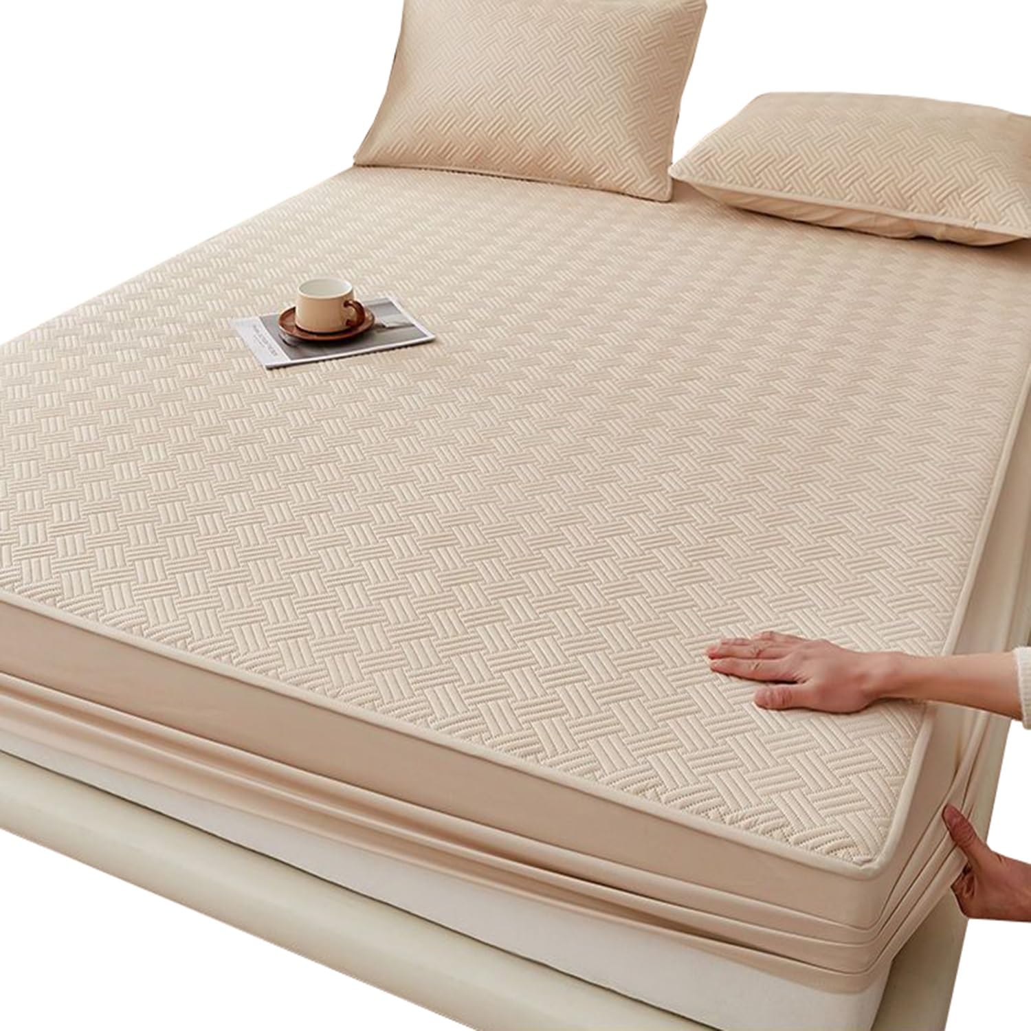 XMAYODS Double Mattress Protector Quilted 150x200 180x200 cm Mattress Covers King Single Size Breathable Bed Sheet Extra Deep
