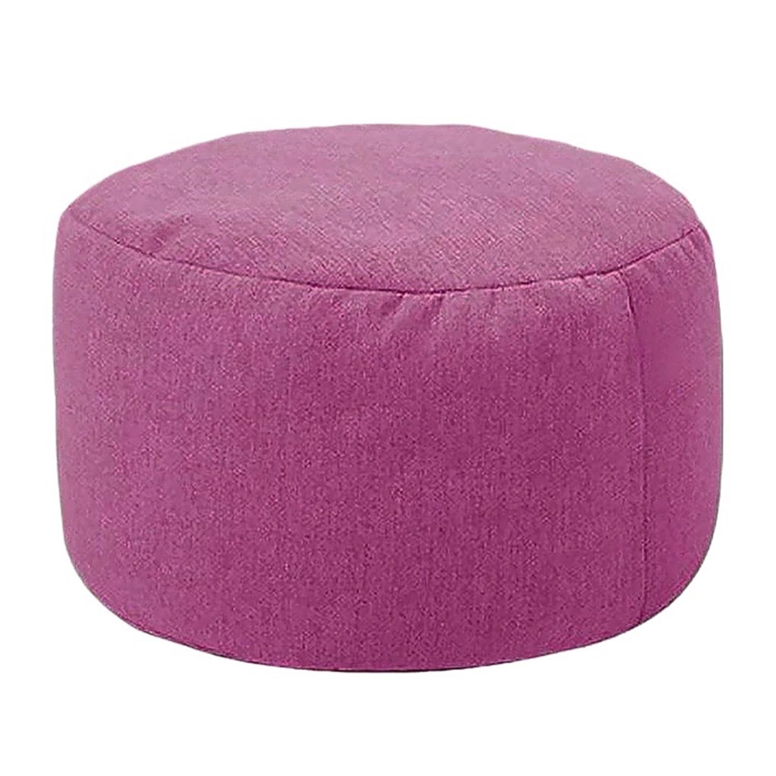Pouf rond en lin violet rembourré pour salon et chambre