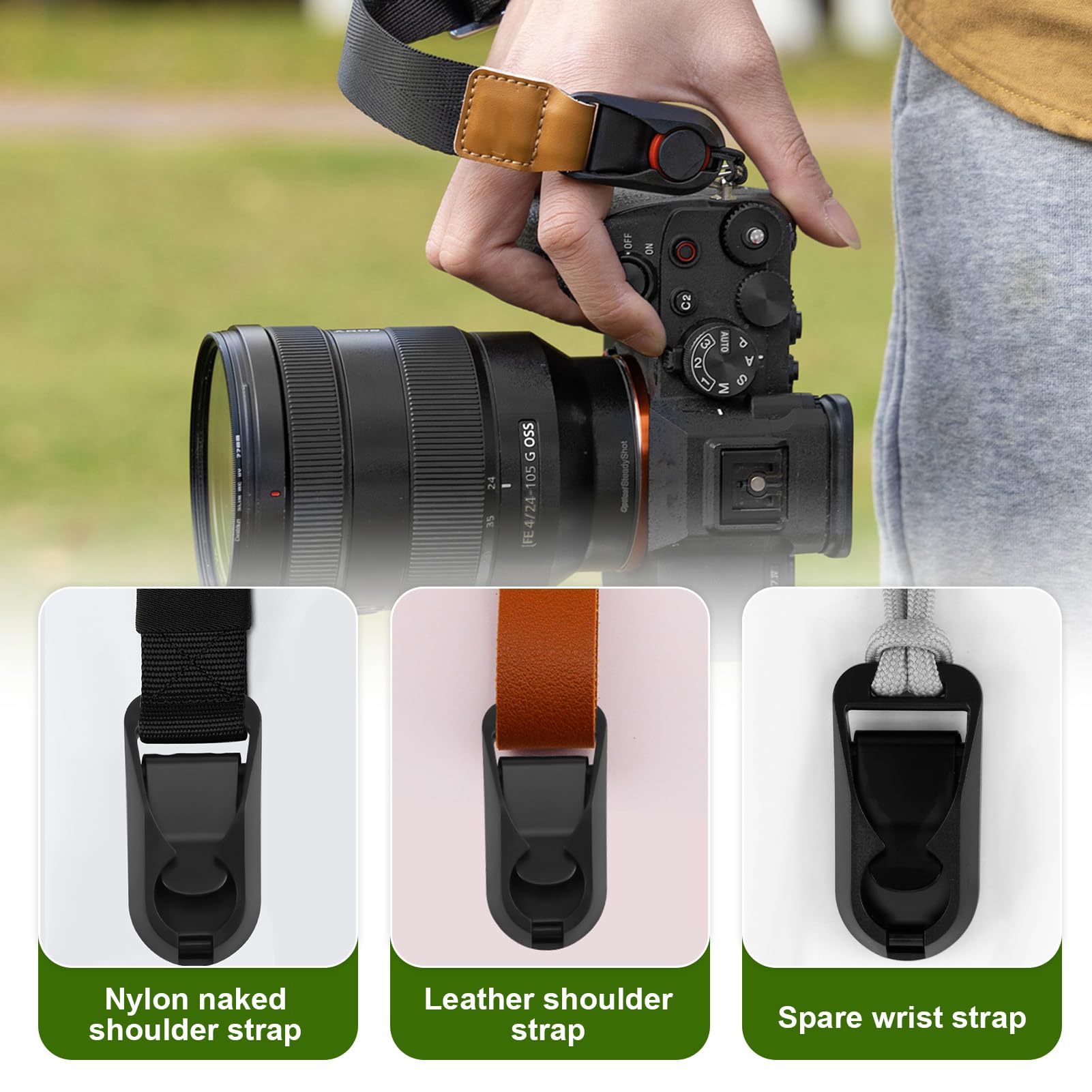 Kameragurt Schnellverschluss, 4 Stück Kamera Schultergurte Schnellverschluss Adapter Kamera Schnalle Kameragurt Schnellverbinder Schnelltrennclips für Kameragurte