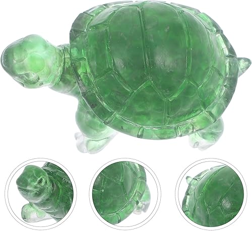 Miniatura 7 de ABOOFAN Estatua de tortuga de cristal, figura de tortuga china de Feng Shui, mini estatua de cristal, pisapapapeles para prosperidad, éxito