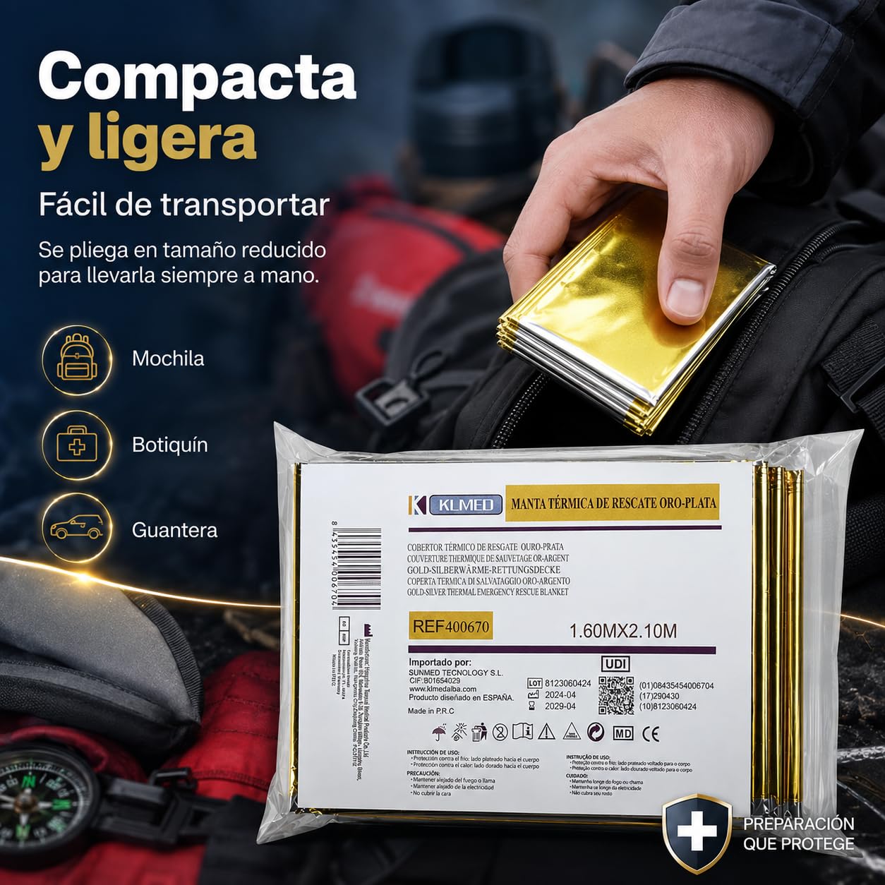 MUNTRADE Couvertures Thermiques d’Urgence – 2 unités.