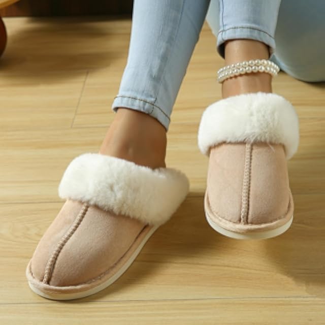 Pantuflas planas de espuma viscoelástica para mujer, zapatos de invierno para casa, zapatos cálidos