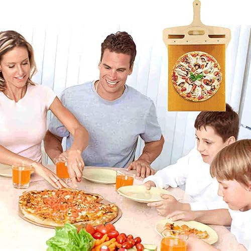 Miniatura 3 de Abasia Pala deslizante para pizza, pala de pizza con asa, la cáscara de pizza que transfiere la pizza perfectamente, espátula de pizza para hornos
