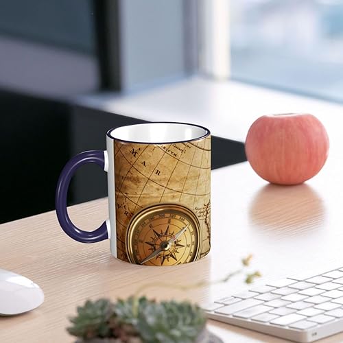 Miniatura 6 de vintage compass rope Coffee Mug Coffee Cups Ceramic with Handle,Tea Cups Mug tazas para cafe Drinking Cups Gifts for Women Men,Unique Coffee Mugs