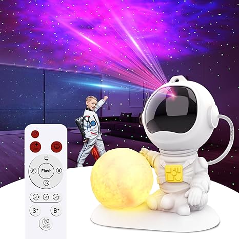 GDNZDUTS Astronaut Galaxy Projector, 3 in 1 Star Projector with Remote and Timer, 33 Light Effects, 3.5 inch Moon Lamp LED Night Light for Kids Room, Home Decor, Gifts for Girls Boys Kids Teens Birthdays
