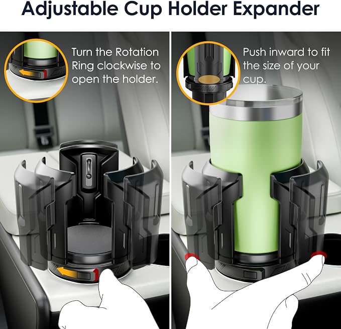 Expansor de Porta Vaso de Autos: Apertura con Botón, Universal, Ajustable miniatura 5