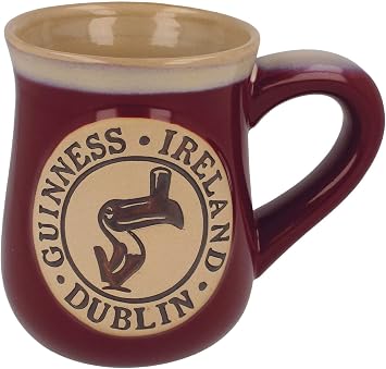 Guinness Toucan Designed Burgundy Pottery Mug | Official Guinness Merchandise