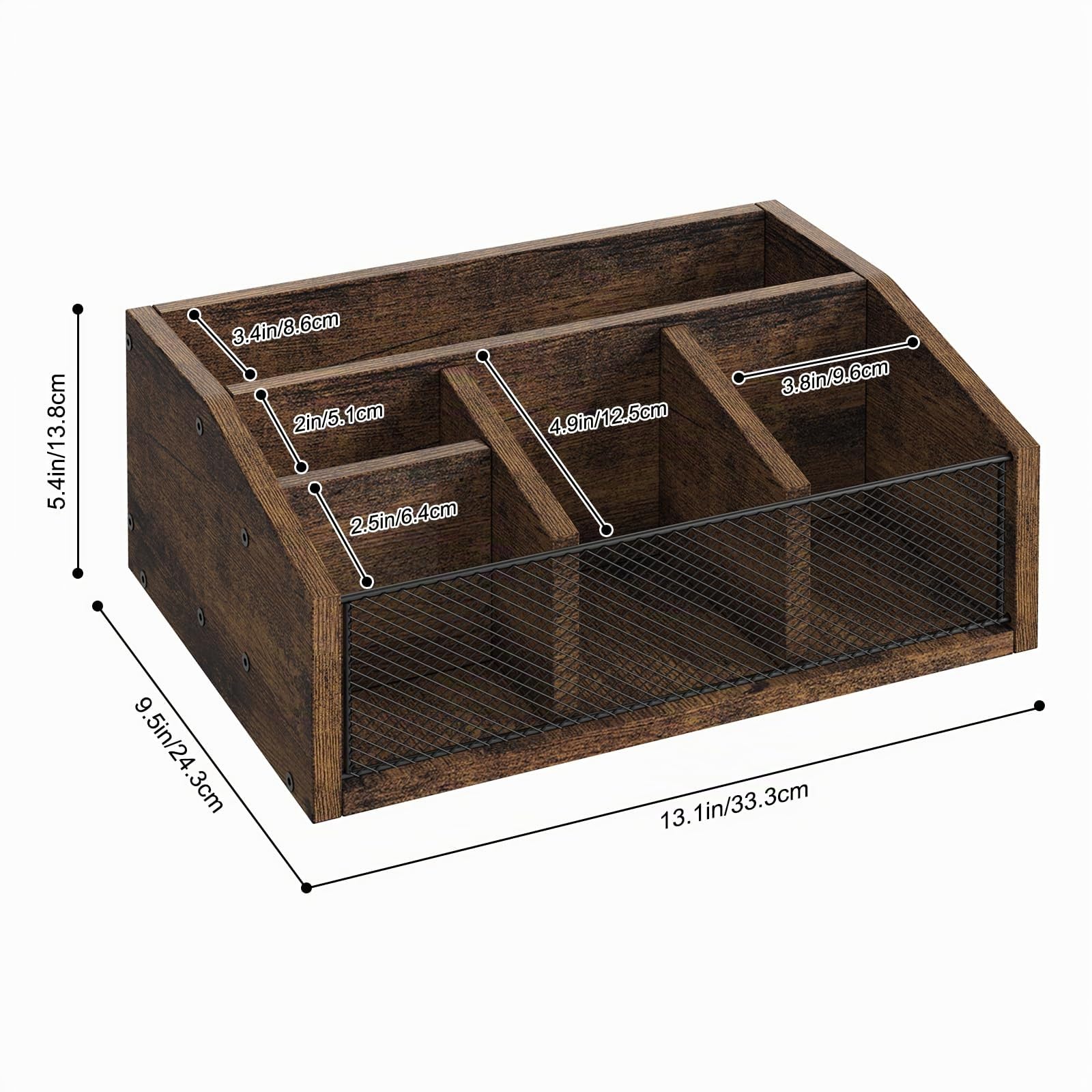 Organizer caffè in legno con porta cialde, porta bicchieri, portautensili da cucina marrone, porta zucchero e vani multiuso per creare un perfetto angolo caffè organizzato