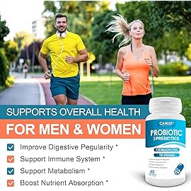 CANLIST Probiotics 120 Billion CFUs 18 Strains, 3 Prebiotics & Digestive Enzymes for Men Women,Digestive & Immune Support,Shelf Stable Non-GMO 120 Capsules