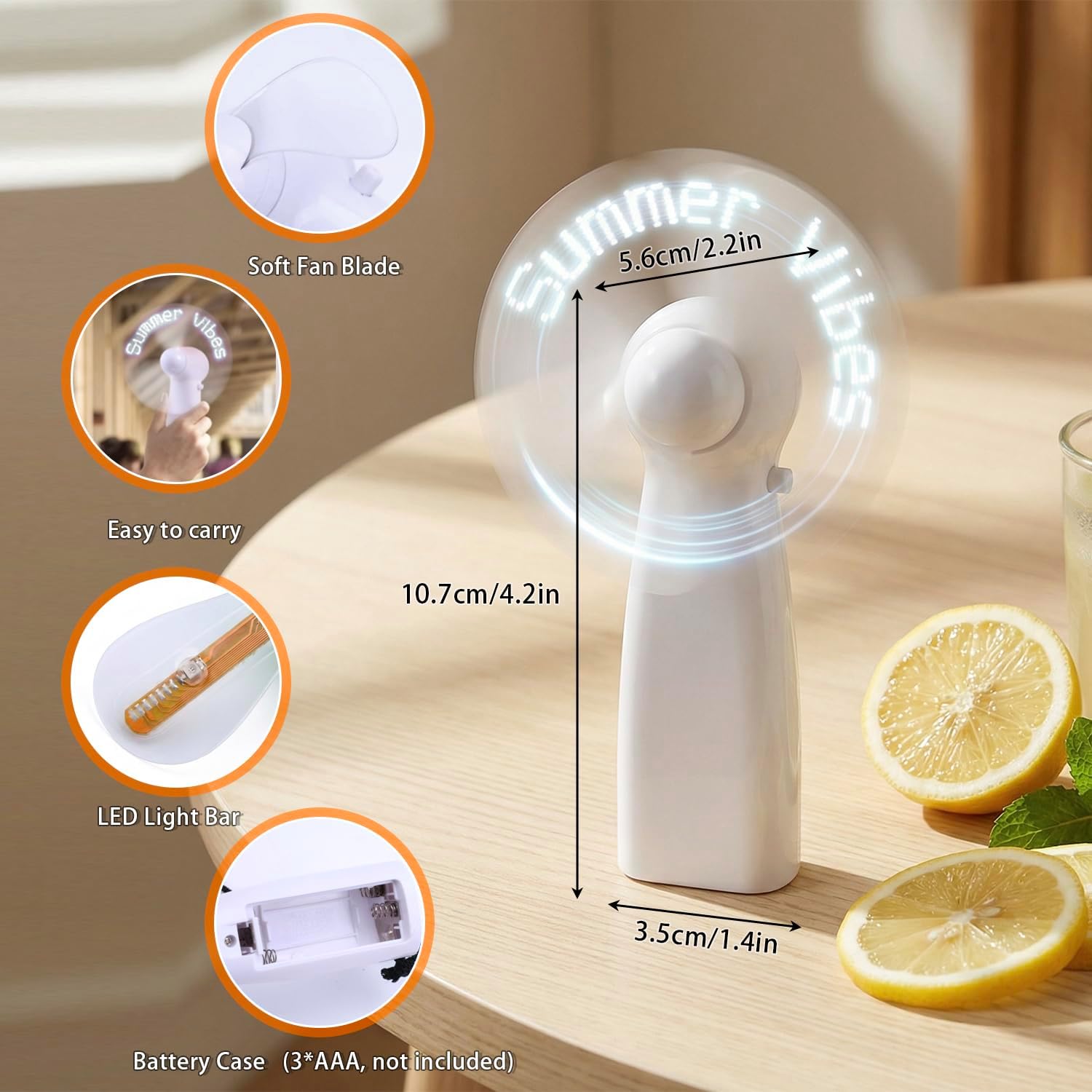 Eforcase 18Pcs Portable Handheld Mini Fan Bulk, Summer LED Small Personal Fan Party Favor, Battery Powered Pocket Travel Fan for Wedding,Carnival Party, Summer Gift for Women Men Indoor Outdoor