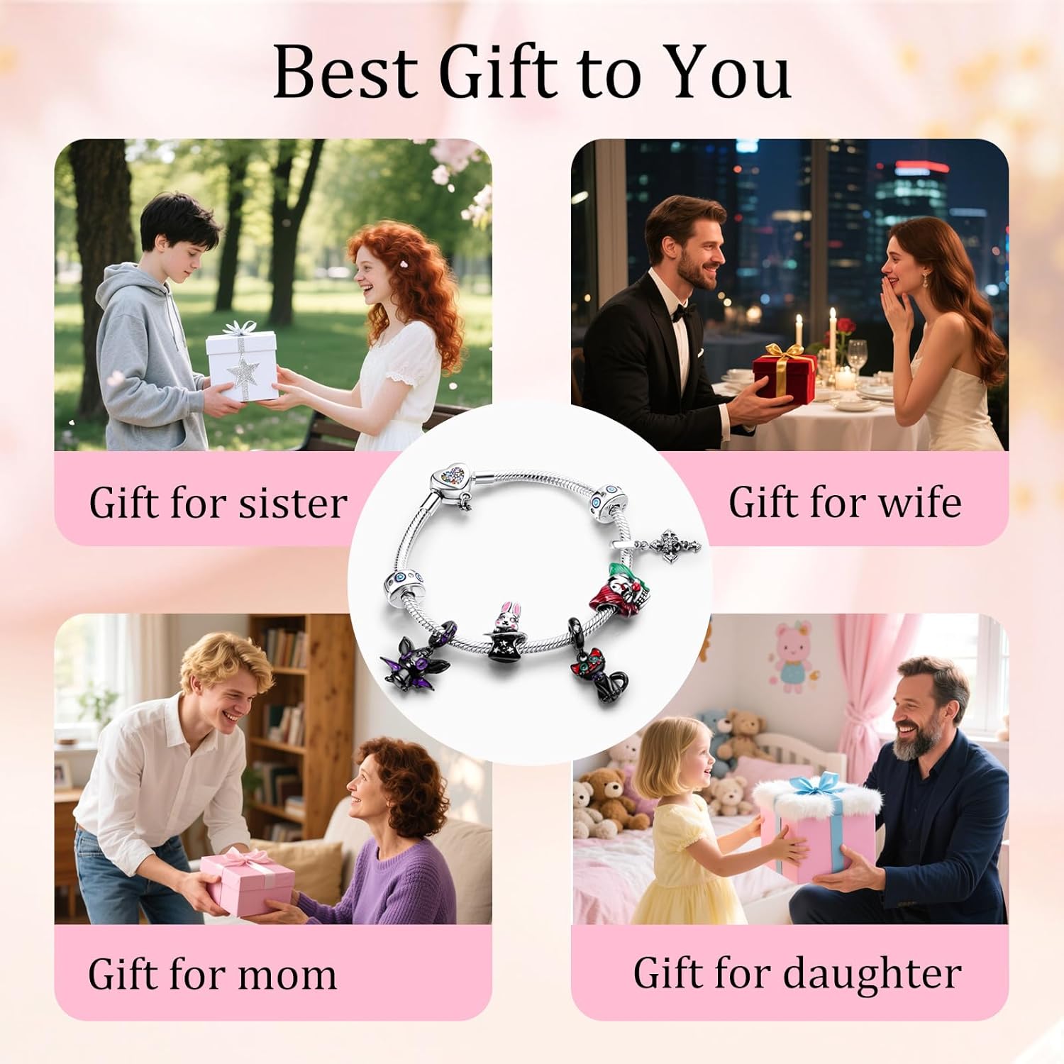 Multiple Surprise Blind Charms for Pandora Bracelet - 925 Sterling Silver Pendant Bead Charm for Bracelets and Necklace Dangle Beads Surprising Fashion Valentines Gifts for Wife/Girlfriend Women