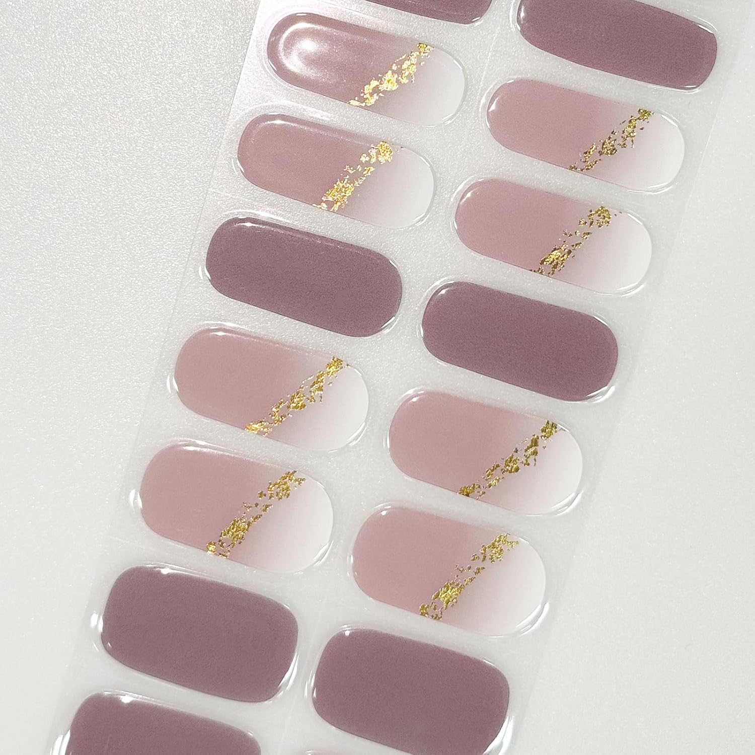 JMEOWIO Semi Cured Gel Nail Strips Gradient Gel Nail Stickers Wraps UV/LED Nails Art Design Decoration Accessories