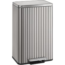 SONGMICS Trash Can, 13 Gallon 50 L, Stainless Steel, with Lid, Pedal
