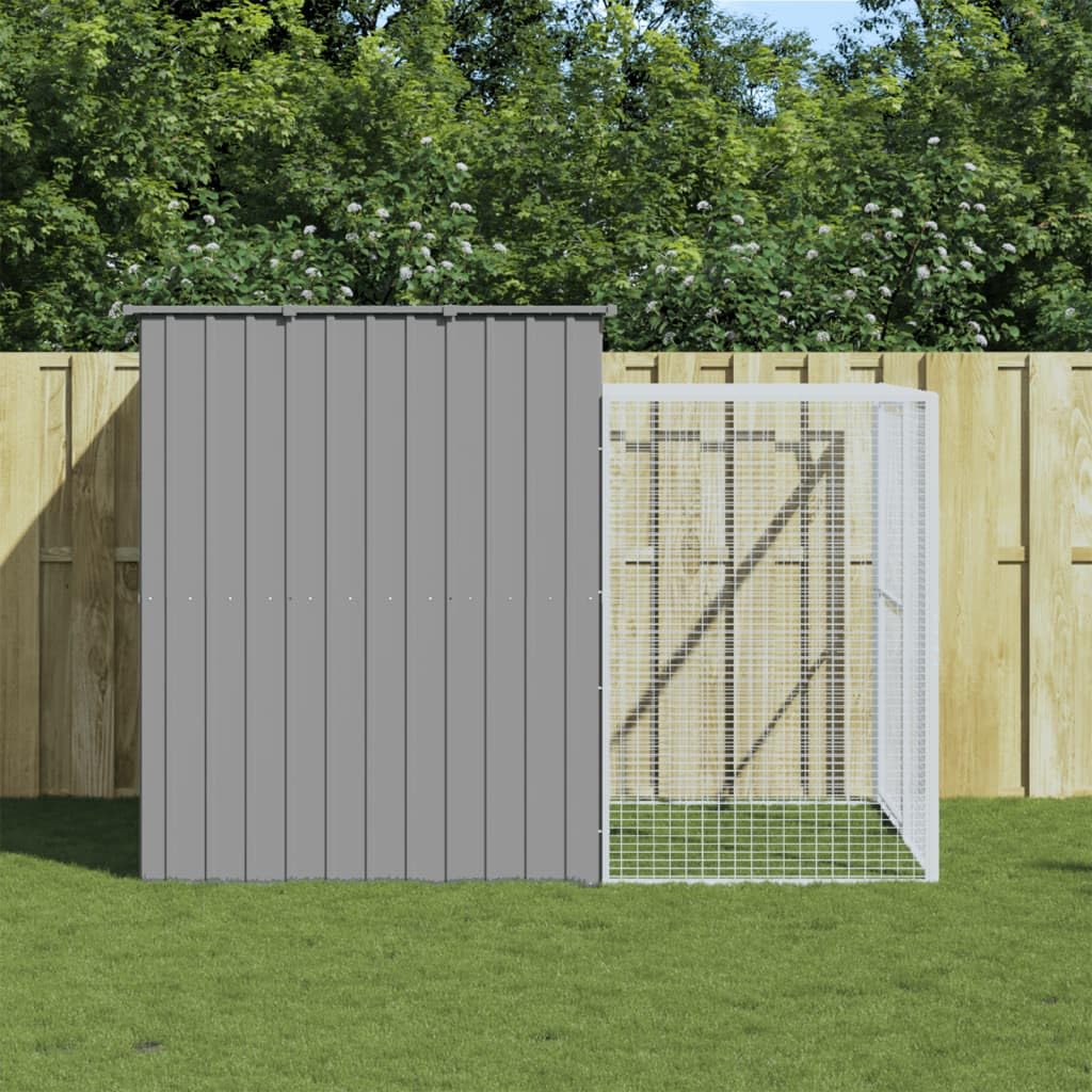 Caseta Perros Corral Acero galvanizado Gris Claro 214x253x181cm