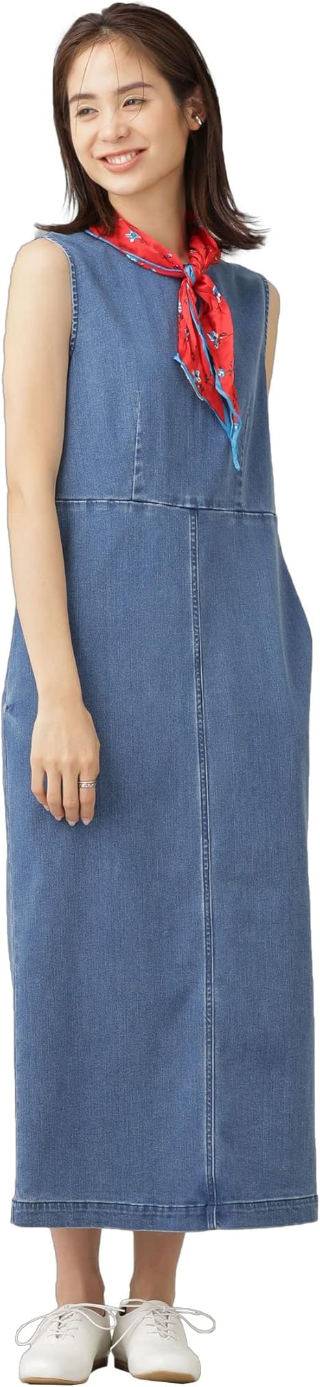 Amazon Co Jp ナノ ユニバース Nano Universe テンセルデニムワンピース ノースリーブ 服 ファッション小物