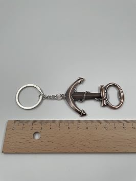 Onwomania - Anchor with Rope Bottle Opener Keyring - Metal Lucky Charm Ideal as a Gift e.g. for Best Friend Best Friend Mum - For Men Women & Children bronze