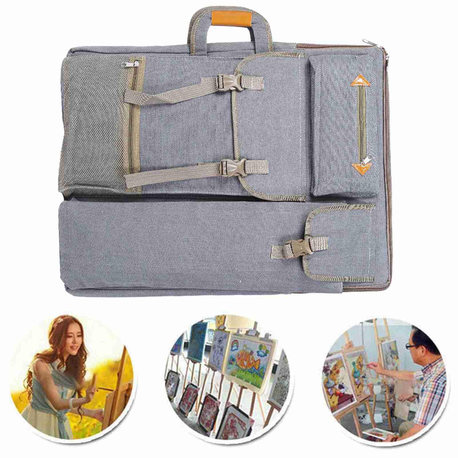 Canva – Grand Sac d'art Multifonction, étanche, Sac pour Planche à Croquis, Fourniture d'art, 66 X 50 Cm (Grey)