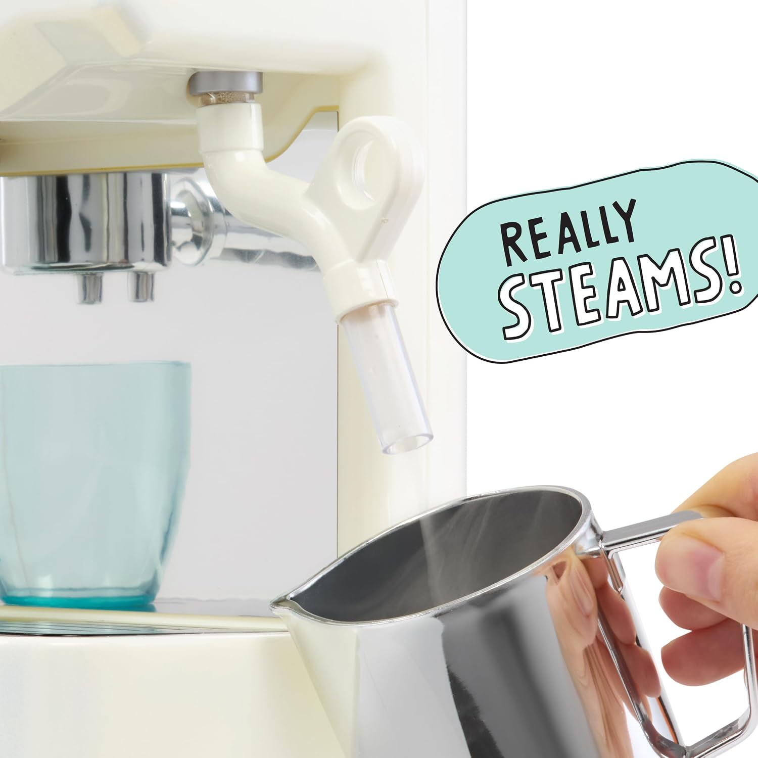 Little Tikes Sweet Spaces Espresso Machine – White, Imaginative Play, Pretend Play Kitchen, Boys and Girls Ages 3+ Years