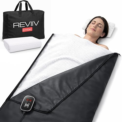 Portable Infrared Sauna Blanket for Home — True Carbon-Fiber Far Infrared, Low EMF, Insert Towel & Sauna Bag Included, 3-Year Warranty | Full Body Detox, Muscle Recovery & Relaxation | 85–185°F
