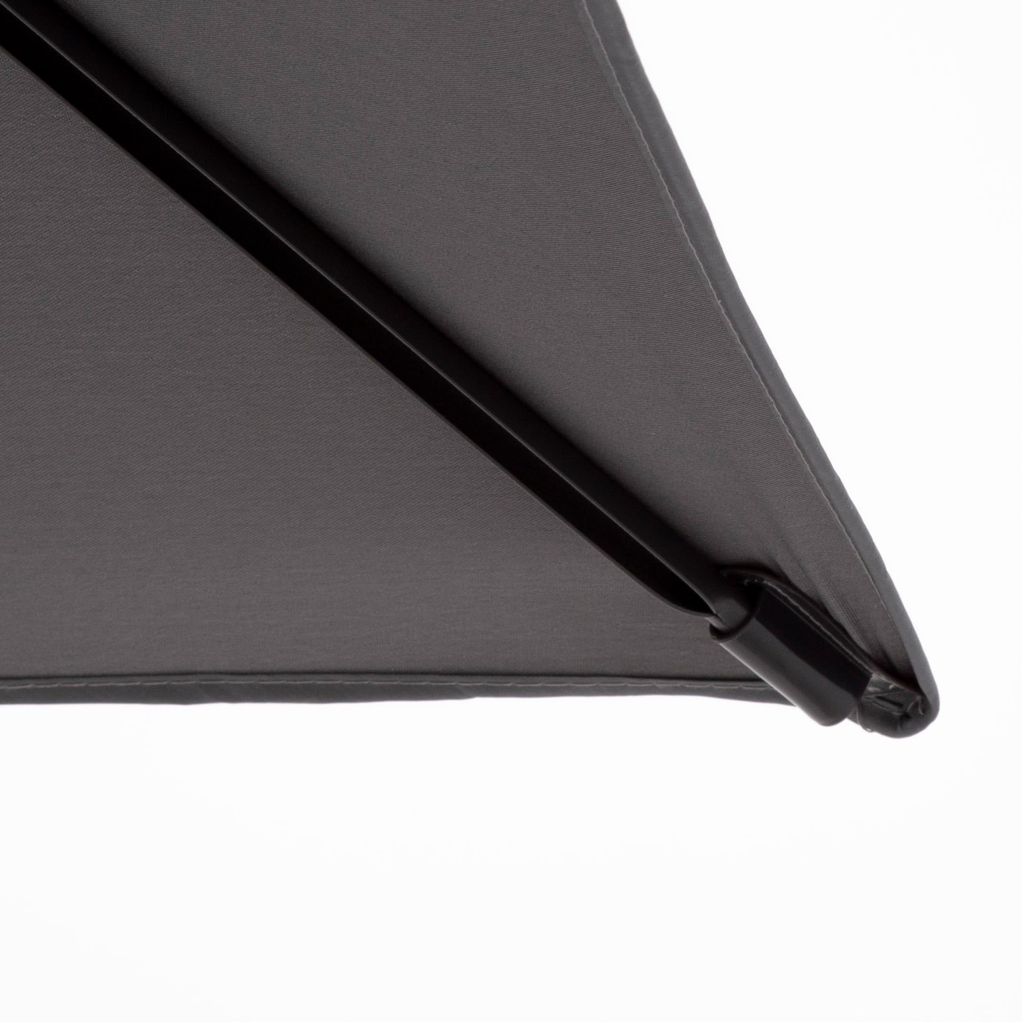 AKTIVE Sombrilla rectangular balcón, 200x125 cm, Color antracita, Protección UV30, Mástil acero, Tubo Ø28/32 mm, Inclinable y regulable en altura, Tejido poliéster, Sombrillas grandes (62350)