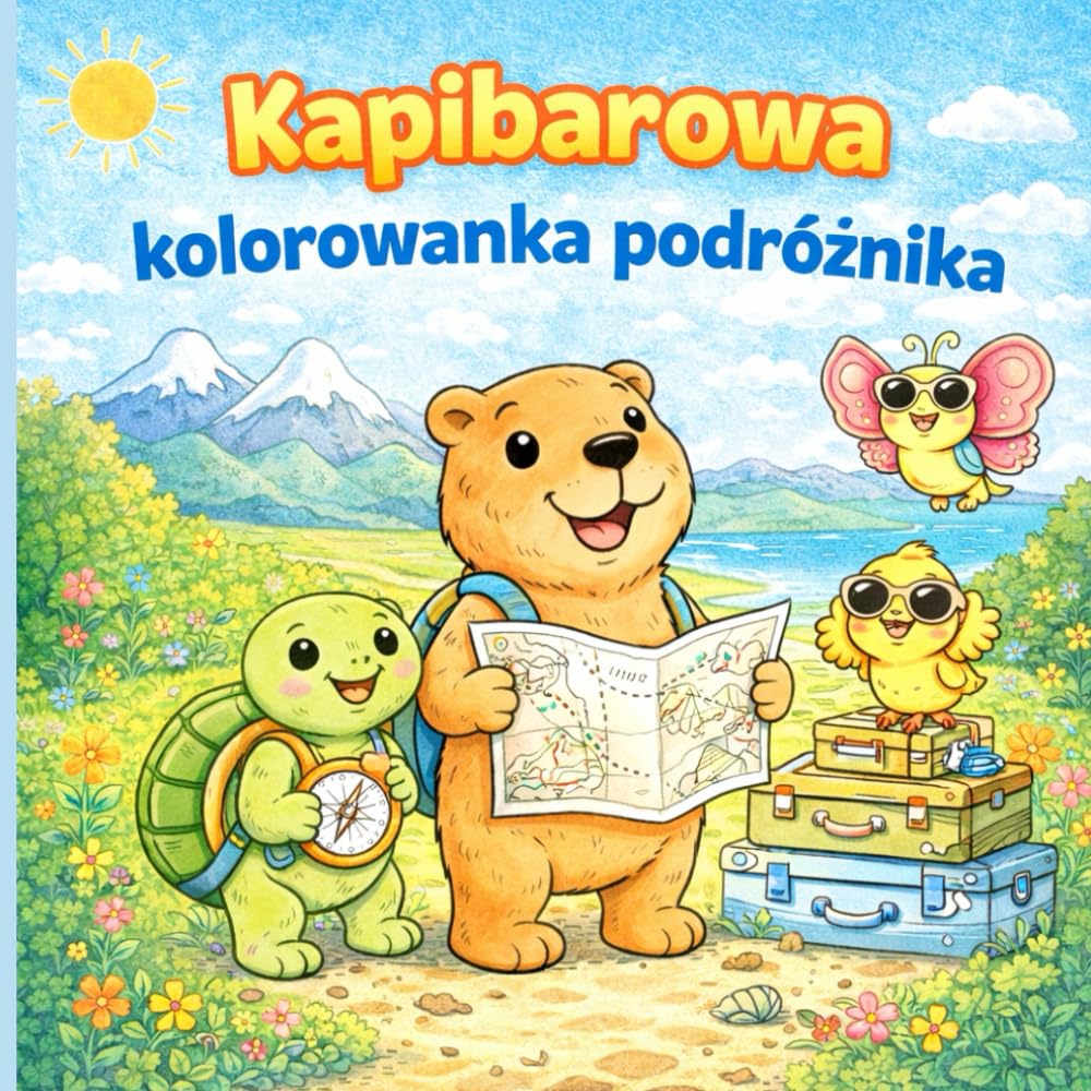 Kapibarowa kolorowanka podróżnika: Wakacyjne przygody do pokolorowania dla dzieci (Kapibarowe podróże)