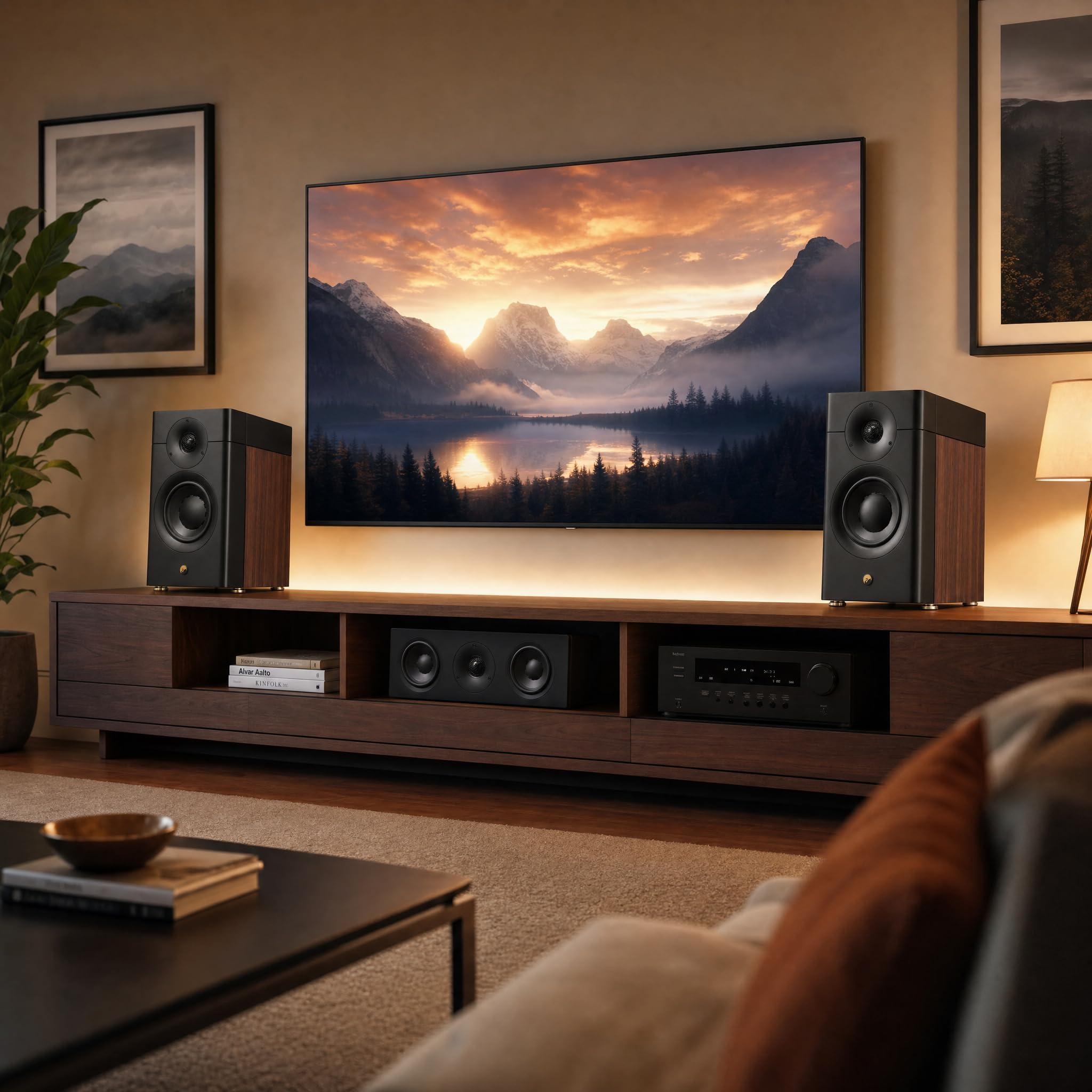 HiVi D3.1MKII Passive Regallautsprecher Paar, 2-Wege 120 W HiFi Stereo Lautsprecher, 6,5" Langhub-Tiefmitteltöner, 28 mm Softdome-Hochtöner, Bassreflex hinten, 8 Ohm, für Heimkino und Musik