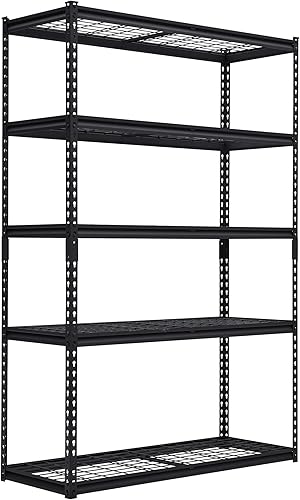 Estantería de garaje resistente, 48 pulgadas de largo x 18 pulgadas de ancho x 72 pulgadas de alto, estantes de almacenamiento ajustables, capacidad